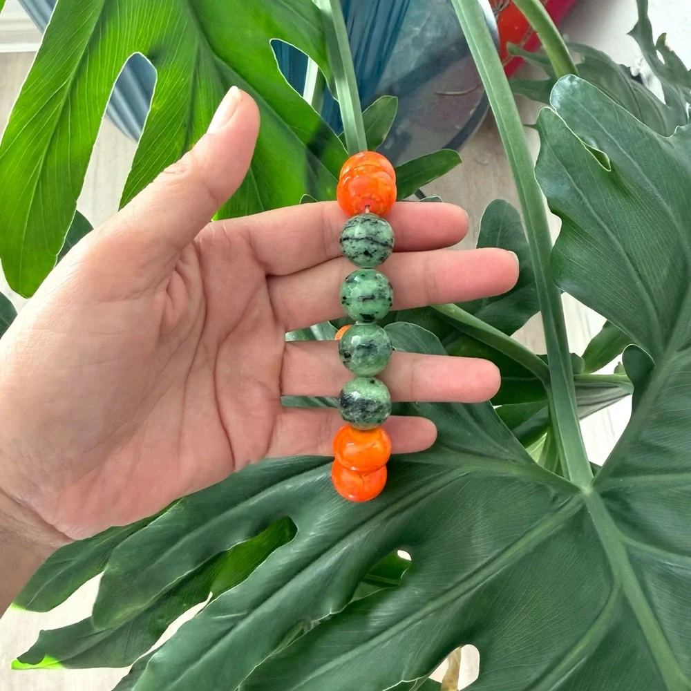 Ruby on Fuchsite & Howlite bracelet - Picture 4 of 6